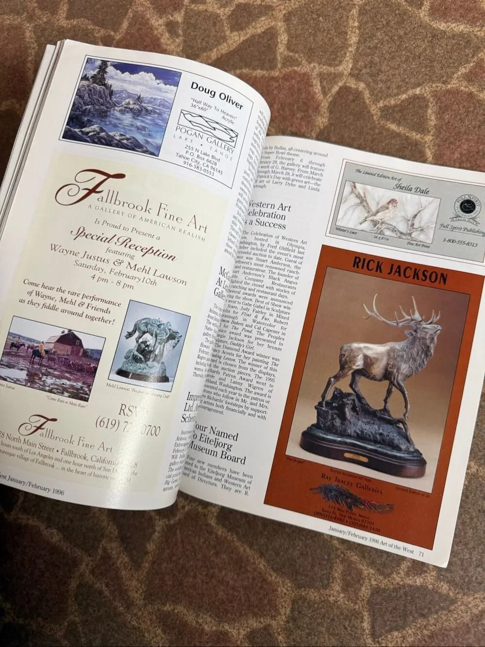 Vintage 1996 Art West Magazine Journal Western Cowboy